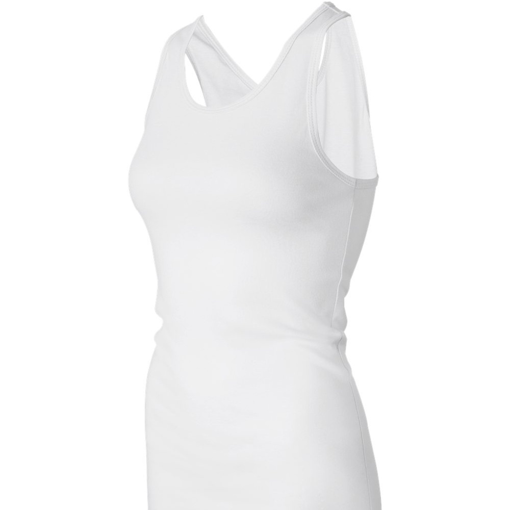 Sheer Mini Rib Racerback Longer Length Tank Top